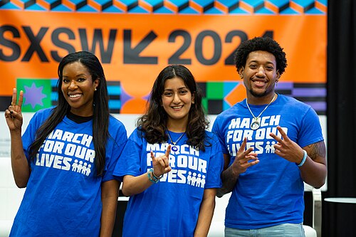 South by Southwest 2024, Austin, Texas - March for Our Lives, Amber Goodwin, Asya Ardawatia, Trevon Bosley