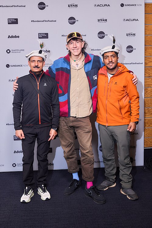Sajid Sadpara and Sandro Gromen-Hayes at the 2026 Sundance Film Festival for The Last First - Winter K2