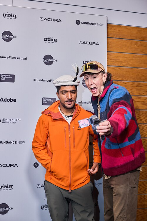 Sajid Sadpara and Sandro Gromen-Hayes at the 2026 Sundance Film Festival for The Last First - Winter K2