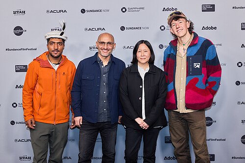 Sajid Sadpara, Amir Bar-Lev, Kim Yutani, Sandro Gromen-Hayes at the 2026 Sundance Film Festival for The Last First - Winter K2