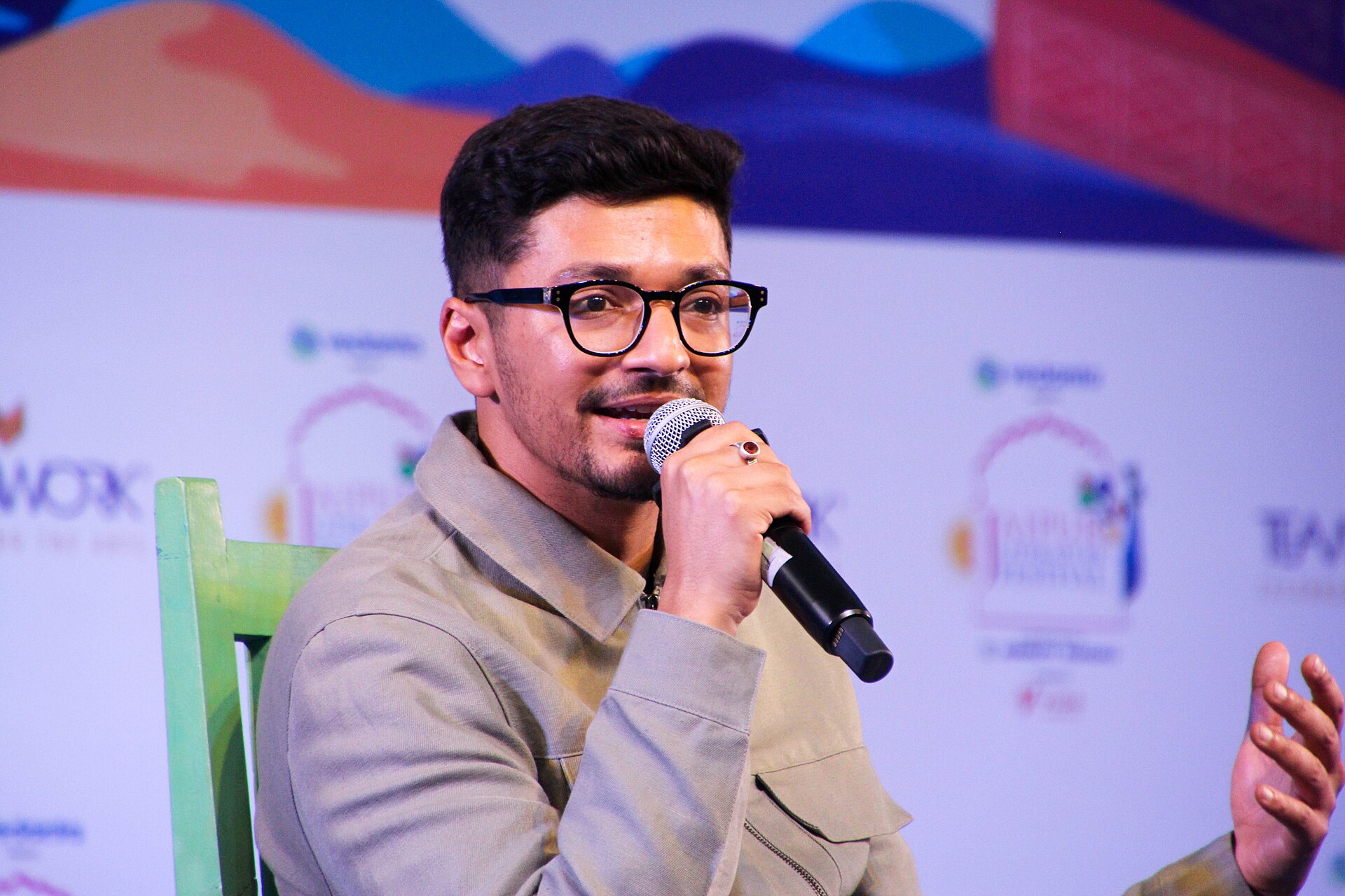 Saksham Garg, author, at the 2025 Jaipur Literature Festival in Jaipur, India.