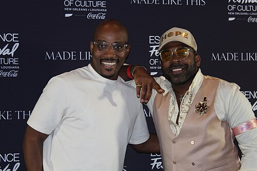 Sam Collier and MAJOR. at the Essence Festival of Culture 2025 in New Orleans, Louisiana in July 2025.