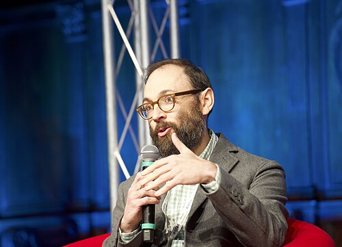 Sam Lebovic, a professor at George Mason University, at the International Journalism Festival 2024 in Perugia, Italy speaking on a panel called “Impact of leak prosecutions on the free press”