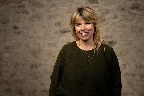Samantha Cole, Samantha Cole, co-founder 404 Media, at the WikiPortraits studio at the 2025 SXSW Festival.