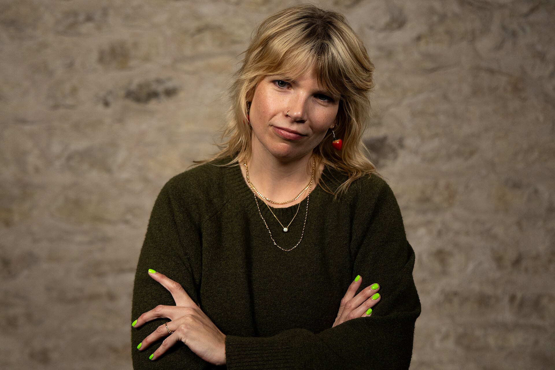 Samantha Cole, Samantha Cole, co-founder 404 Media, at the WikiPortraits studio at the 2025 SXSW Festival.