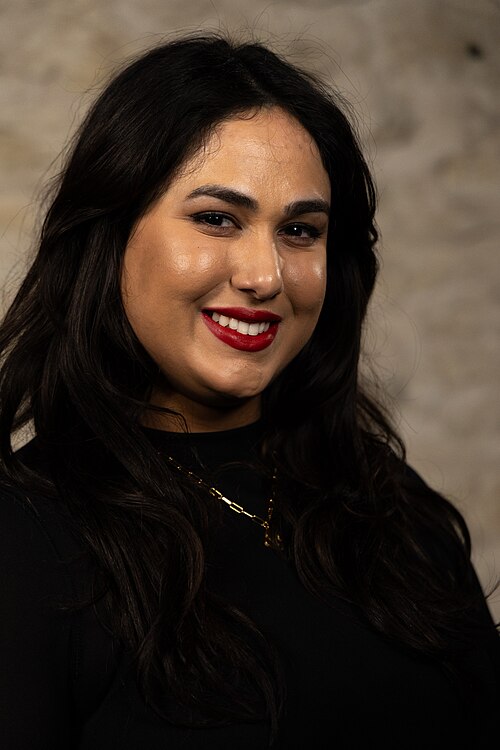 Sanjida Humayun, Manager of Automation and Technology, at the WikiPortraits studio at the 2025 SXSW Festival.
