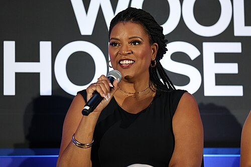 Schelle Purcell at Essence Fest 2025 during a panel discussion