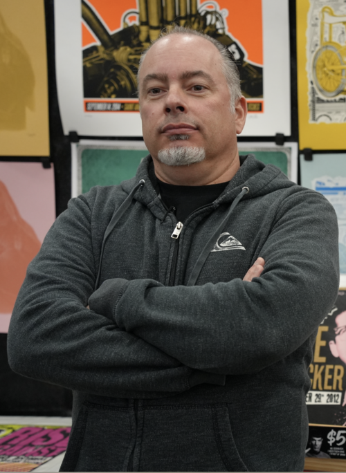 Scotty Roller, 714 Creative, Flatstock Exhibit at SXSW 2025 in Austin, Texas in March 2025.