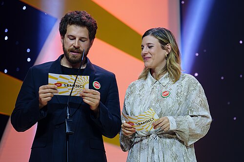 Álvaro Cervantes and Ángela Cervantes during the celebration of the Valladolid International Film Festival in 2025