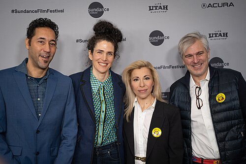 Shachar Langlev, NB Mager, Julie Christeas, and Frank Hall Green at the premiere of Run Amok at Sundance Film Festival 2026.