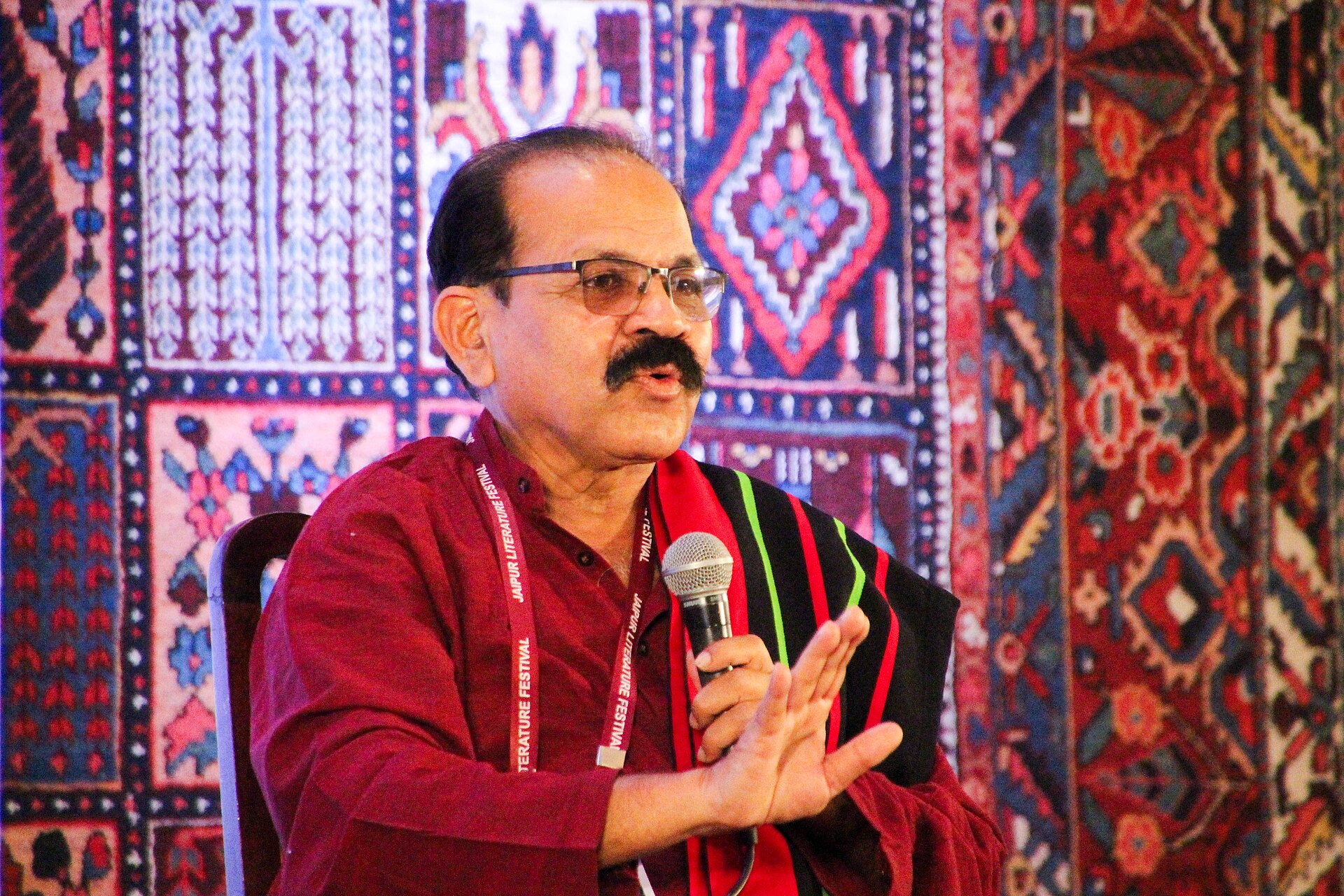 Shahu Patole, cookbook author, at the 2025 Jaipur Literature Festival in Jaipur, India.