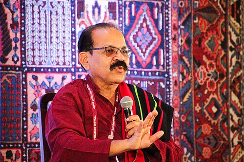 Shahu Patole, cookbook author, at the 2025 Jaipur Literature Festival in Jaipur, India.