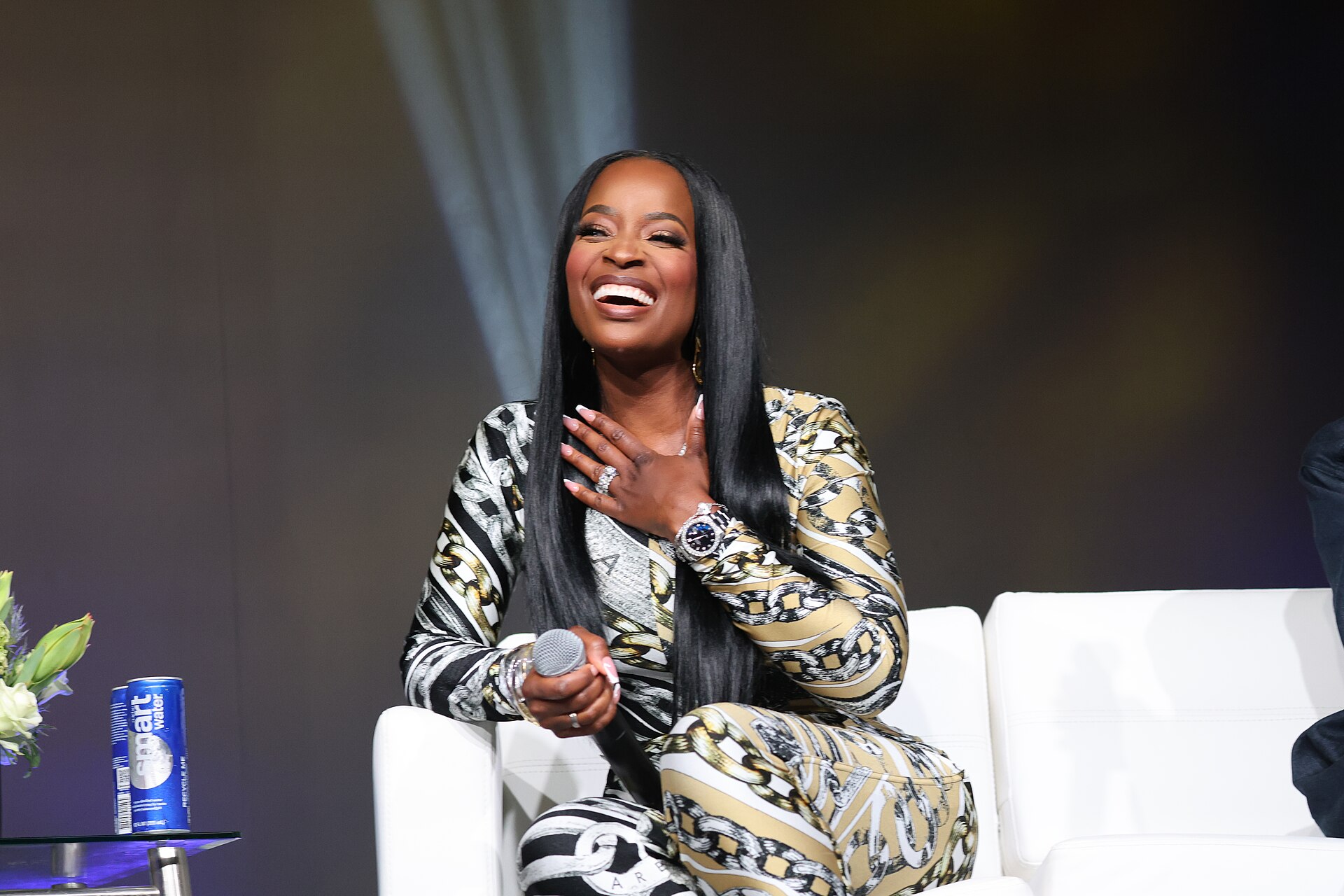 Shamea Morton at Essence Fest 2025 speaking at the GBEF