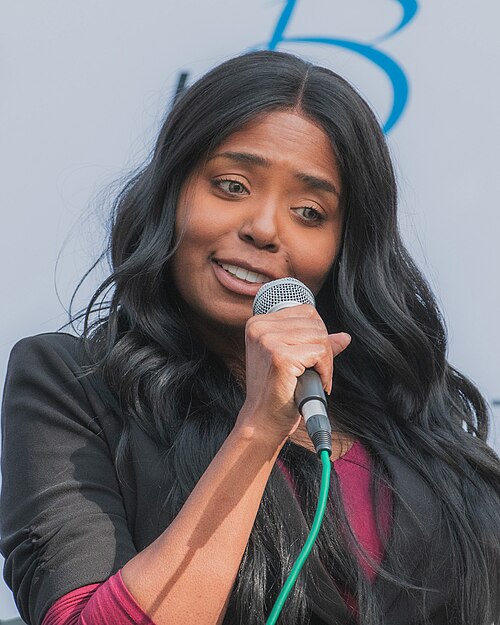 Shar Jackson speaking at MultiCon 2025 in Los Angeles, California.