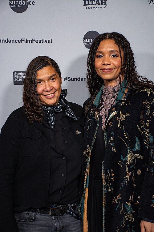 Shari Frilot and Olive Nwosu at the 2026 Sundance Film Festival for LADY.