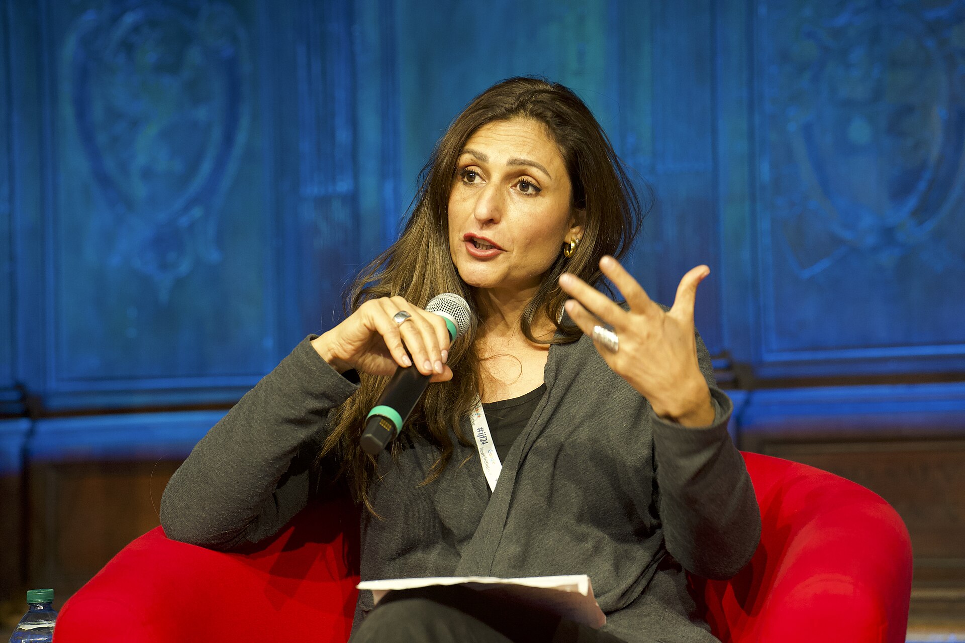 Shuruq As'ad, spokesperson Palestinian Journalist Syndicate, speaking at the International Journalism Festival 2024 in Perugia, Italy as part of the panel called “Gaza. We needed you: where were you?”