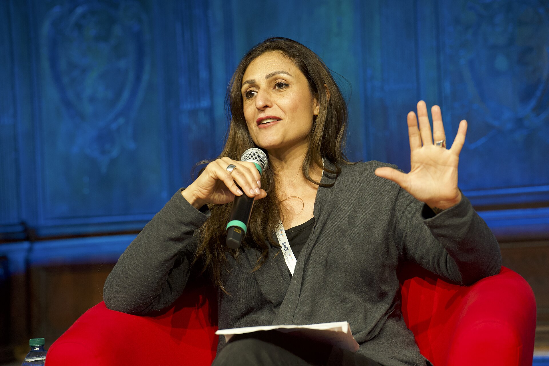 Shuruq As'ad, spokesperson Palestinian Journalist Syndicate, speaking at the International Journalism Festival 2024 in Perugia, Italy as part of the panel called “Gaza. We needed you: where were you?”