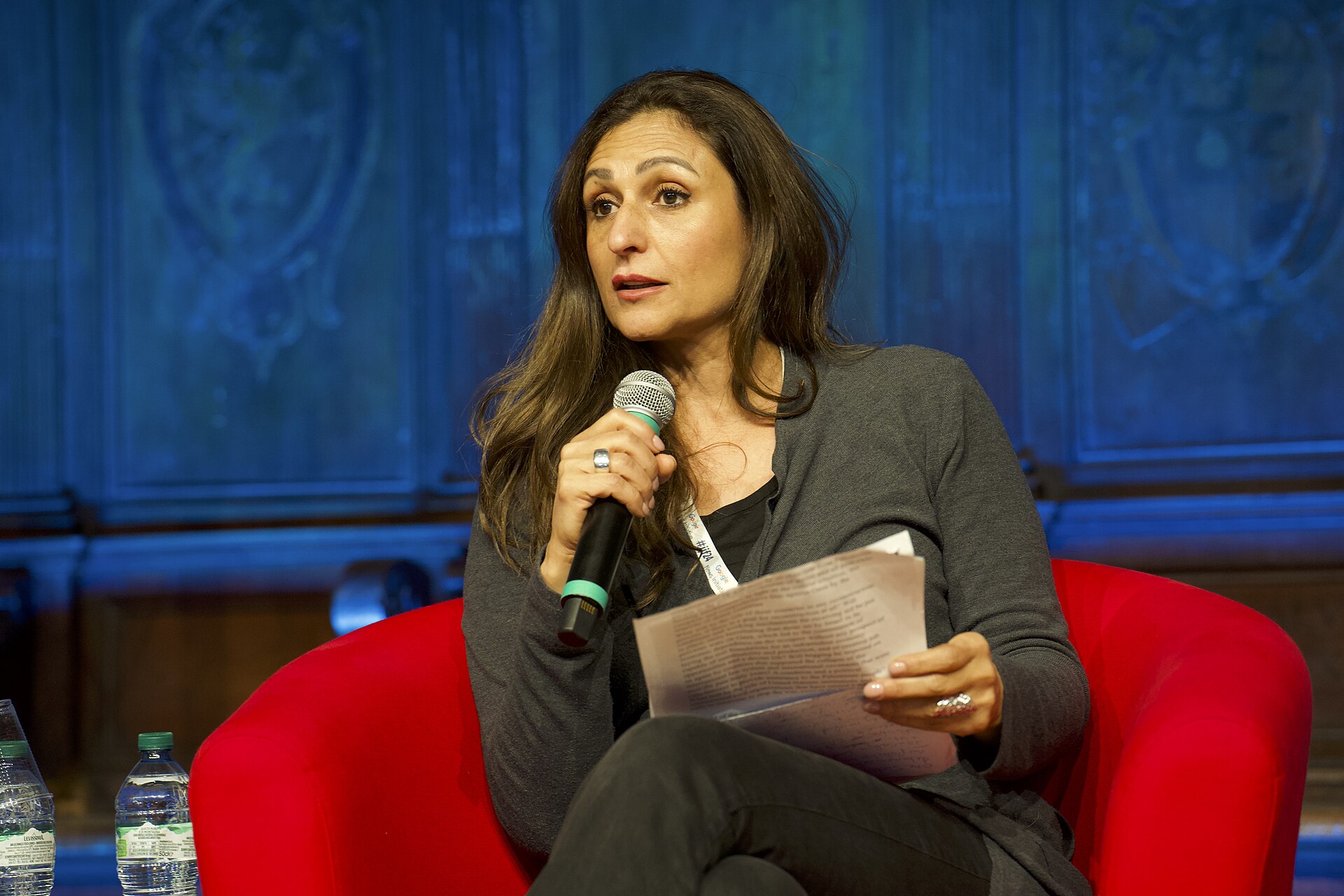 Shuruq As'ad, spokesperson Palestinian Journalist Syndicate, speaking at the International Journalism Festival 2024 in Perugia, Italy as part of the panel called “Gaza. We needed you: where were you?”