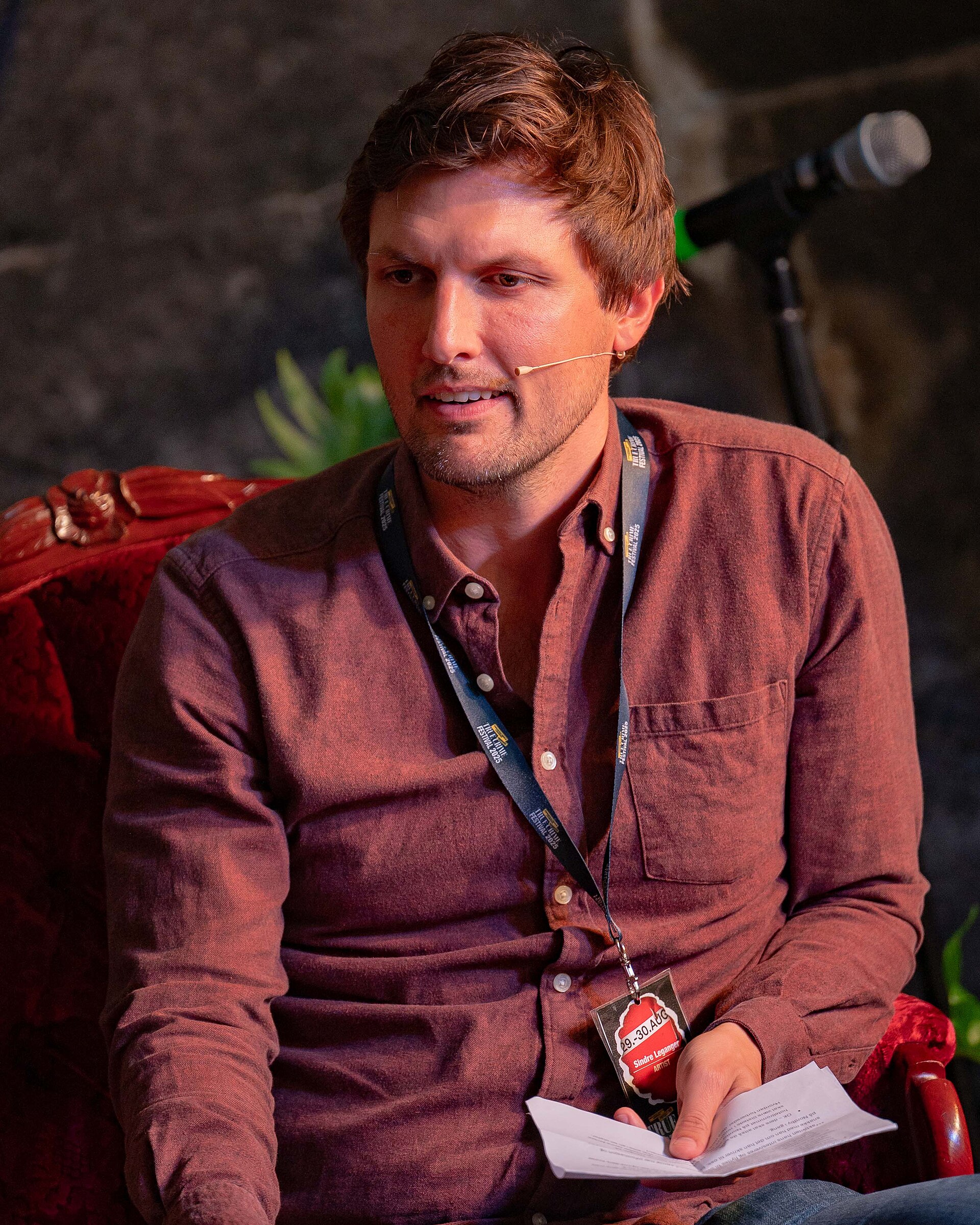 Sindre Leganger at the True Crime festival in Arendal, Norway, 2025