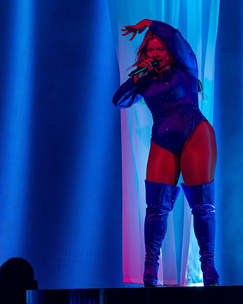 Sissal, representing Denmark, performing at Eurovision 2025 in Basel, Switzerland.