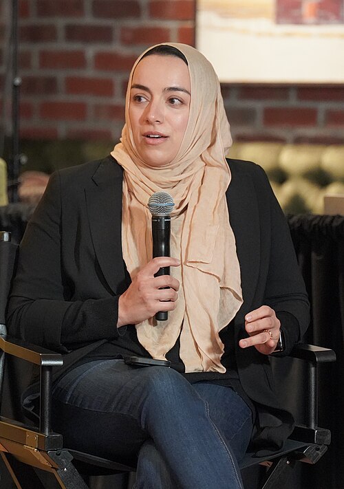 Sohad Murrar, researcher, speaking on Intersectional Muslim Stories panel at The Muslim House, Sundance, Park City UT. Jan 26, 2026