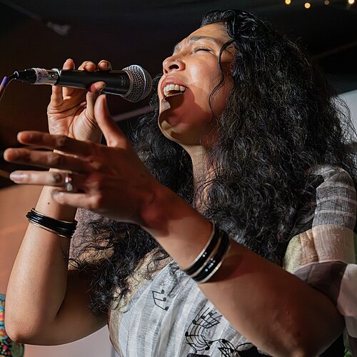 Sohini Alam performing with Lokkhi Terra at SXSW London, June 2025