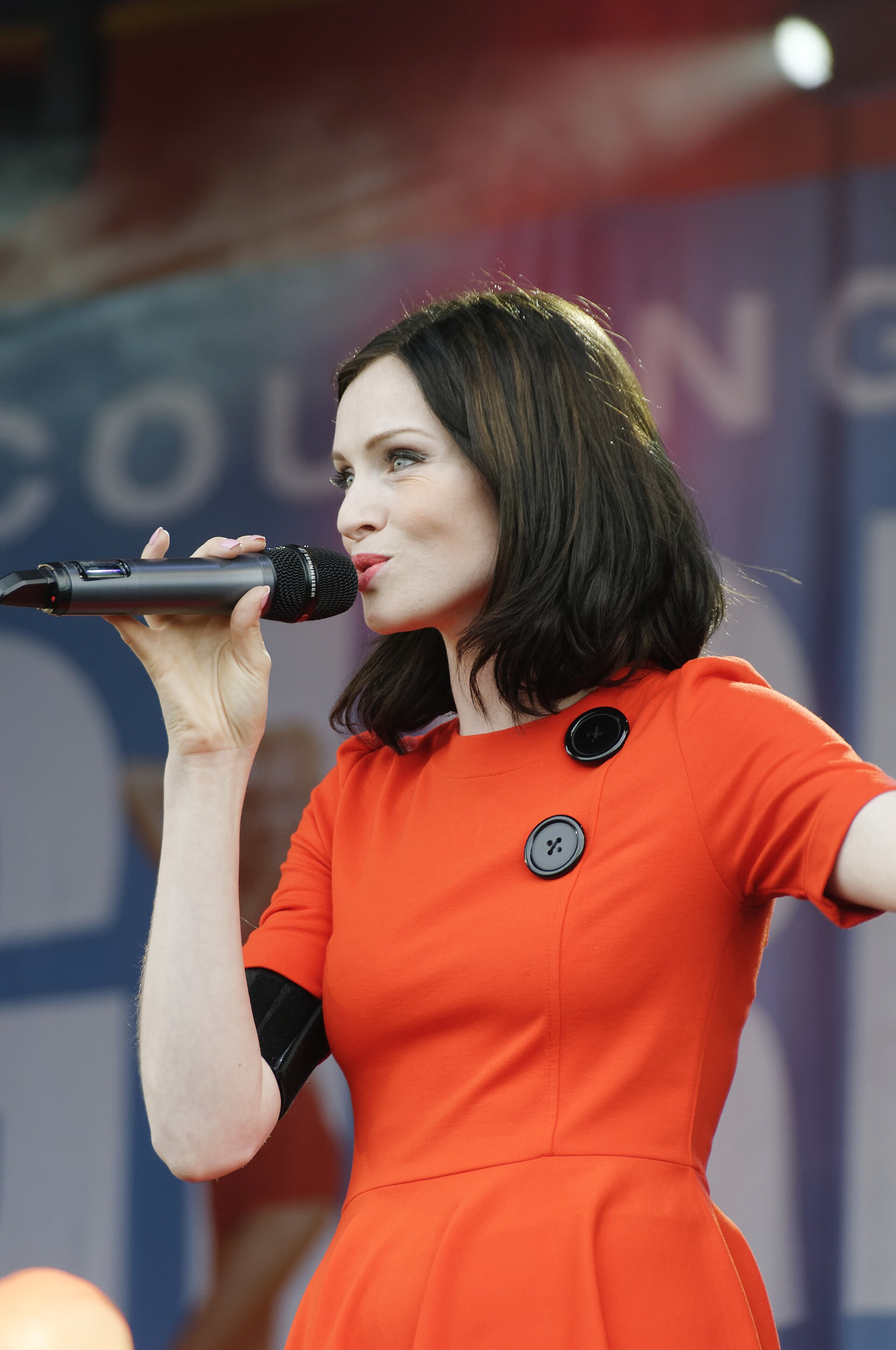 Audley End, Essex. 07 16 2011. Singer Sophie Ellis Bextor performs on stage at Audley End Picnic Concert on July 16, 2011