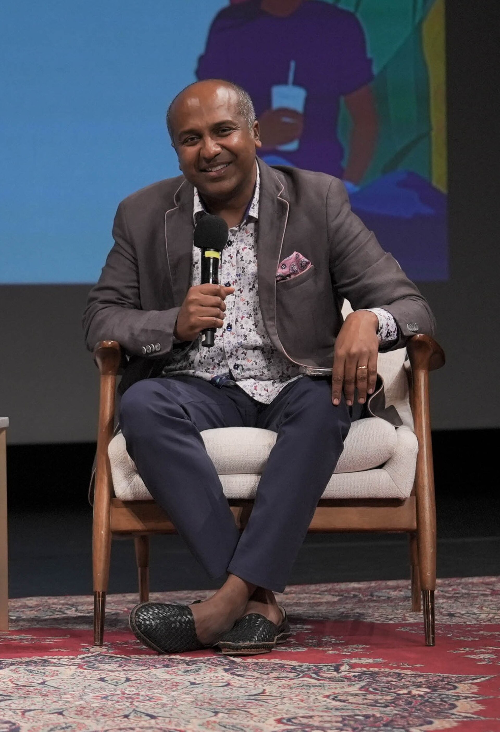 Sree Sreenivasan, writer, at the 2024 Jaipur Literary Festival USA, New York in New York City