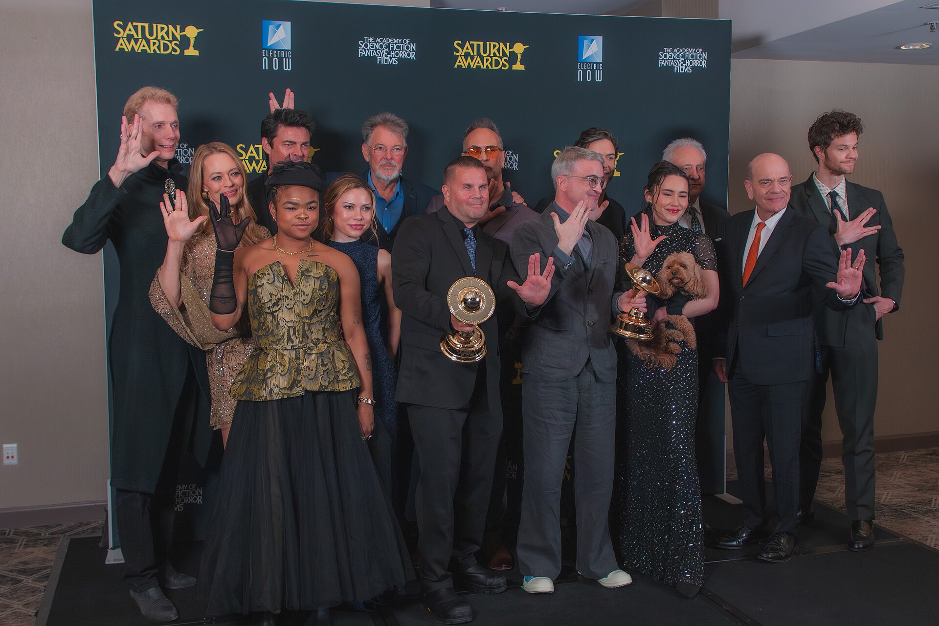 Doug Jones, Jeri Ryan, Karl Urban, Kerrice Brooks, Bella Shepard, Jonathan Frakes, Rod Roddenberry, Todd Stashwick, Alex Kurtzman, Ethan Peck, Christina Chong, Brent Spiner, Robert Picardo, & Jack Quaid at the 53rd Saturn Awards