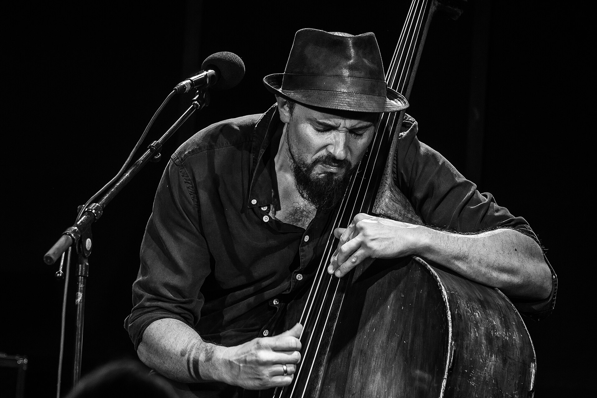 Steinar Raknes performs his Stillhouse project with Unni Wilhelmsen, at Munkehaugen Scene, Arendal, Norway, 13 Sept 2019.