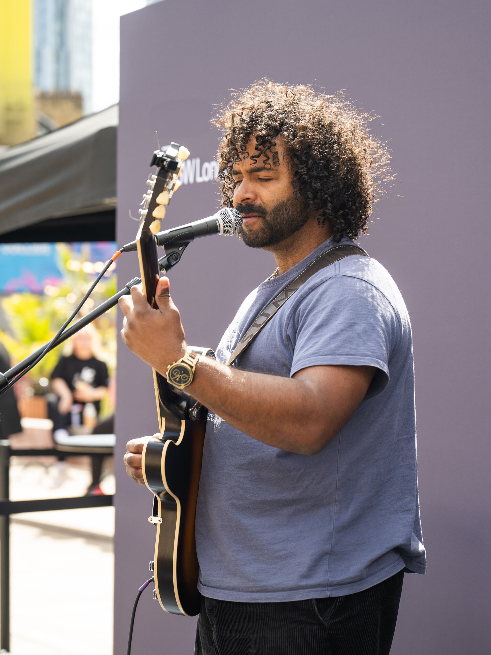 Steven Bamidele, Singer Songwriter, at the 2025 SXSW London festival in London, England.