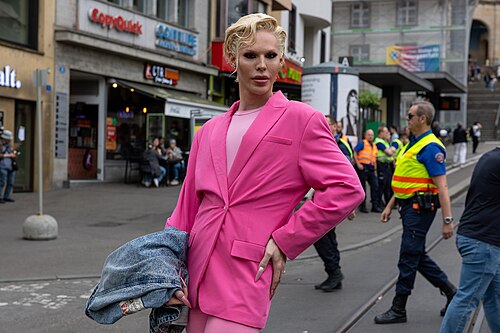 People enjoying the vibes on Eurovision Street in Basel, Switzerland. ESC 2025
