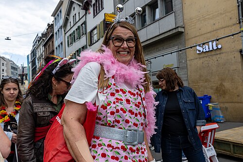 People enjoying the vibes on Eurovision Street in Basel, Switzerland. ESC 2025