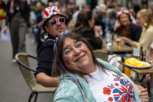 People enjoying the vibes on Eurovision Street in Basel, Switzerland. ESC 2025