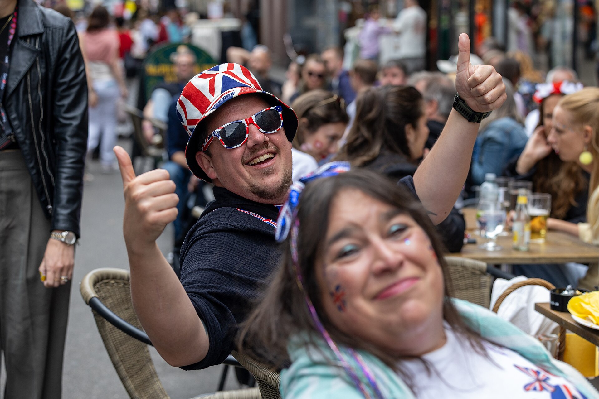 People enjoying the vibes on Eurovision Street in Basel, Switzerland. ESC 2025