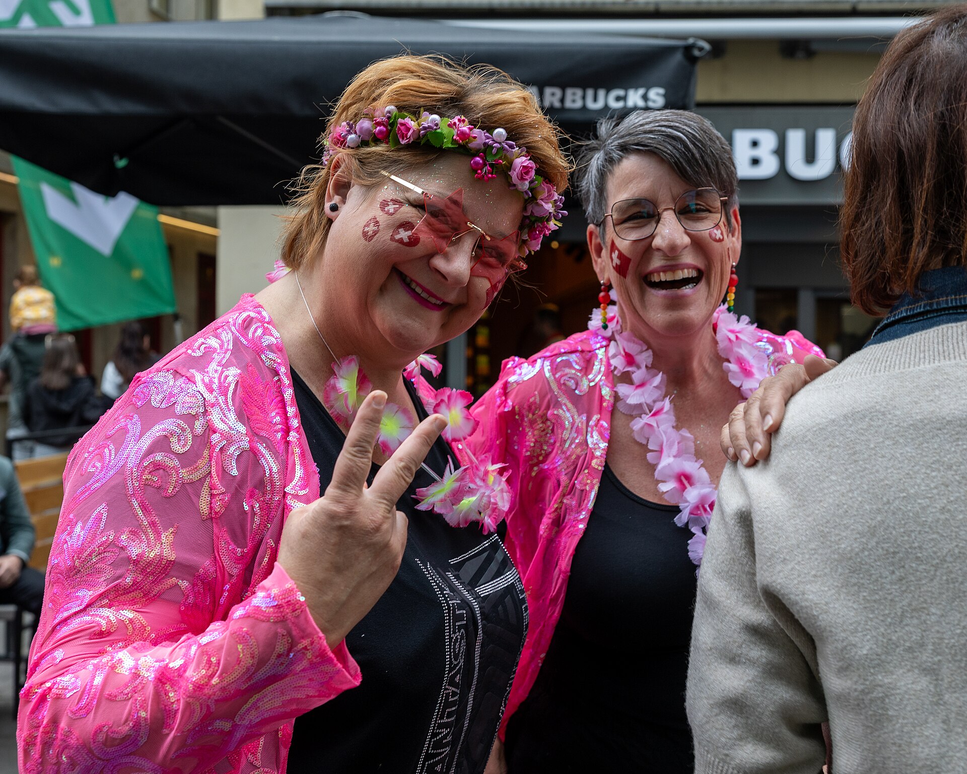 People enjoying the vibes on Eurovision Street in Basel, Switzerland. ESC 2025