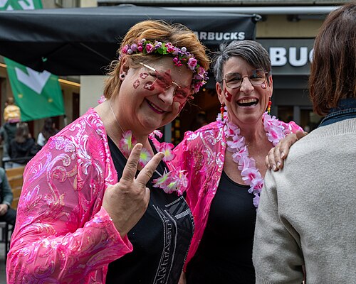 People enjoying the vibes on Eurovision Street in Basel, Switzerland. ESC 2025