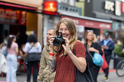 People enjoying the vibes on Eurovision Street in Basel, Switzerland. ESC 2025