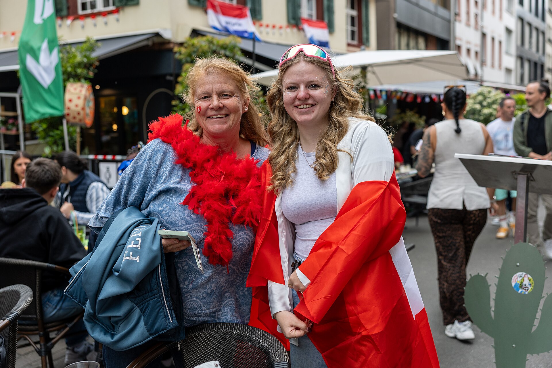 People enjoying the vibes on Eurovision Street in Basel, Switzerland. ESC 2025