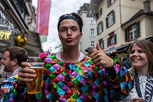 People enjoying the vibes on Eurovision Street in Basel, Switzerland. ESC 2025