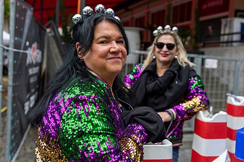 People enjoying the vibes on Eurovision Street in Basel, Switzerland. ESC 2025