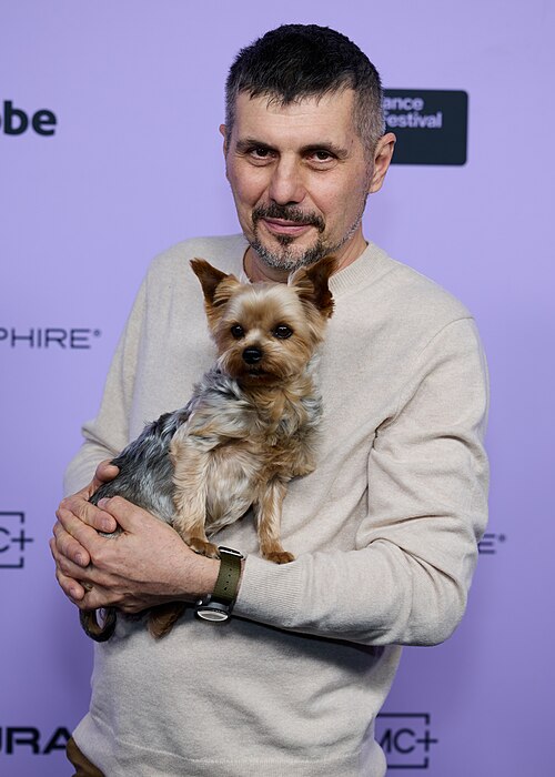 Slava Leontyev and Frodo at the premiere of the movie Porcelain War during the 2024 Sundance Film Festival in Park City, Utah, on January 20, 2024