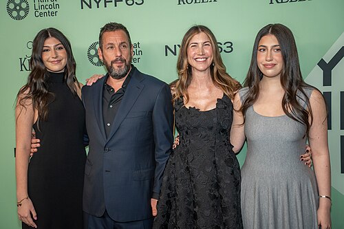 Sunny Adam Jackie and Sadie Sandler at the 63rd annual New York Film Festival at Lincoln Center in 2025 for the film Jay Kelly