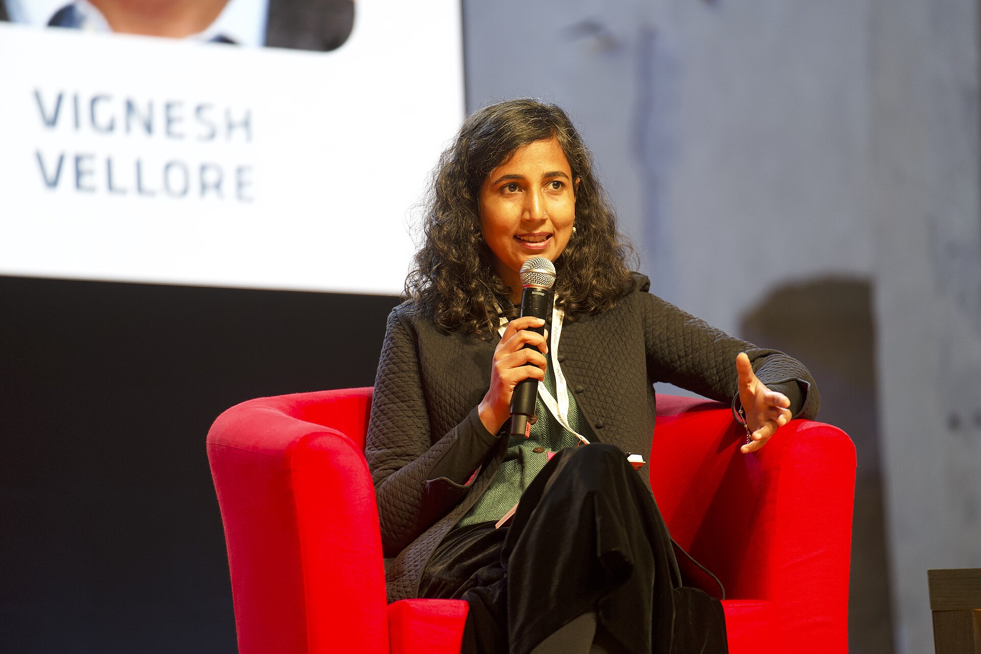Supriya Sharma, Executive Editor of India digital news organziation Scroll, speaking at the International Journalism Festival 2024 in Perugia, Italy on a panel called How India's independent media are collaborating to cover the parliamentary elections…and beyond.