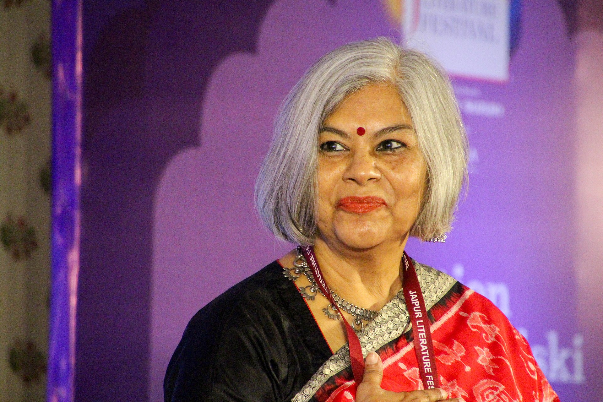 Sutapa Basu, writer, at the 2025 Jaipur Literature Festival in Jaipur, India.