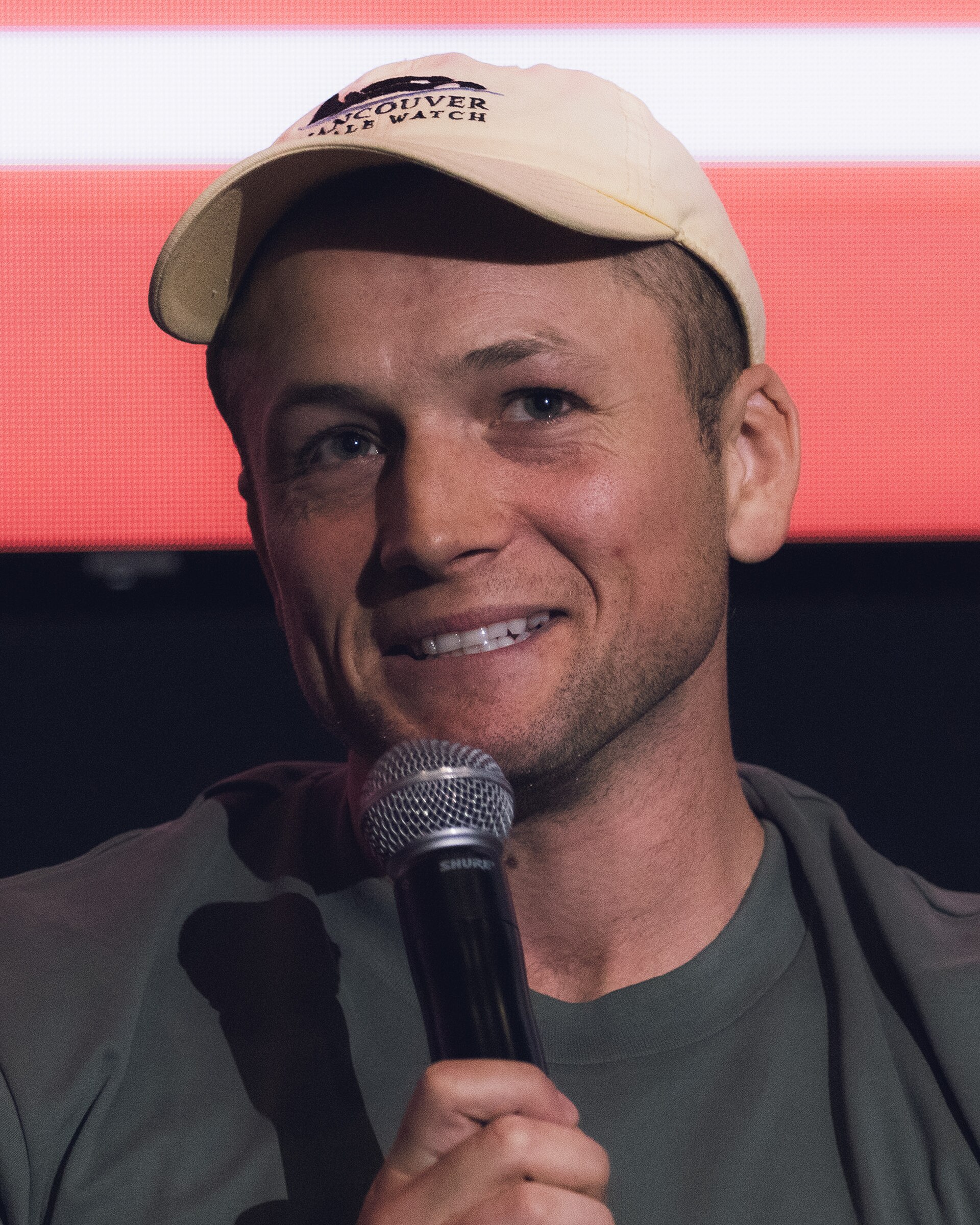 Taron Egerton at a Q&A for She Rides Shotgun in Culver City, California