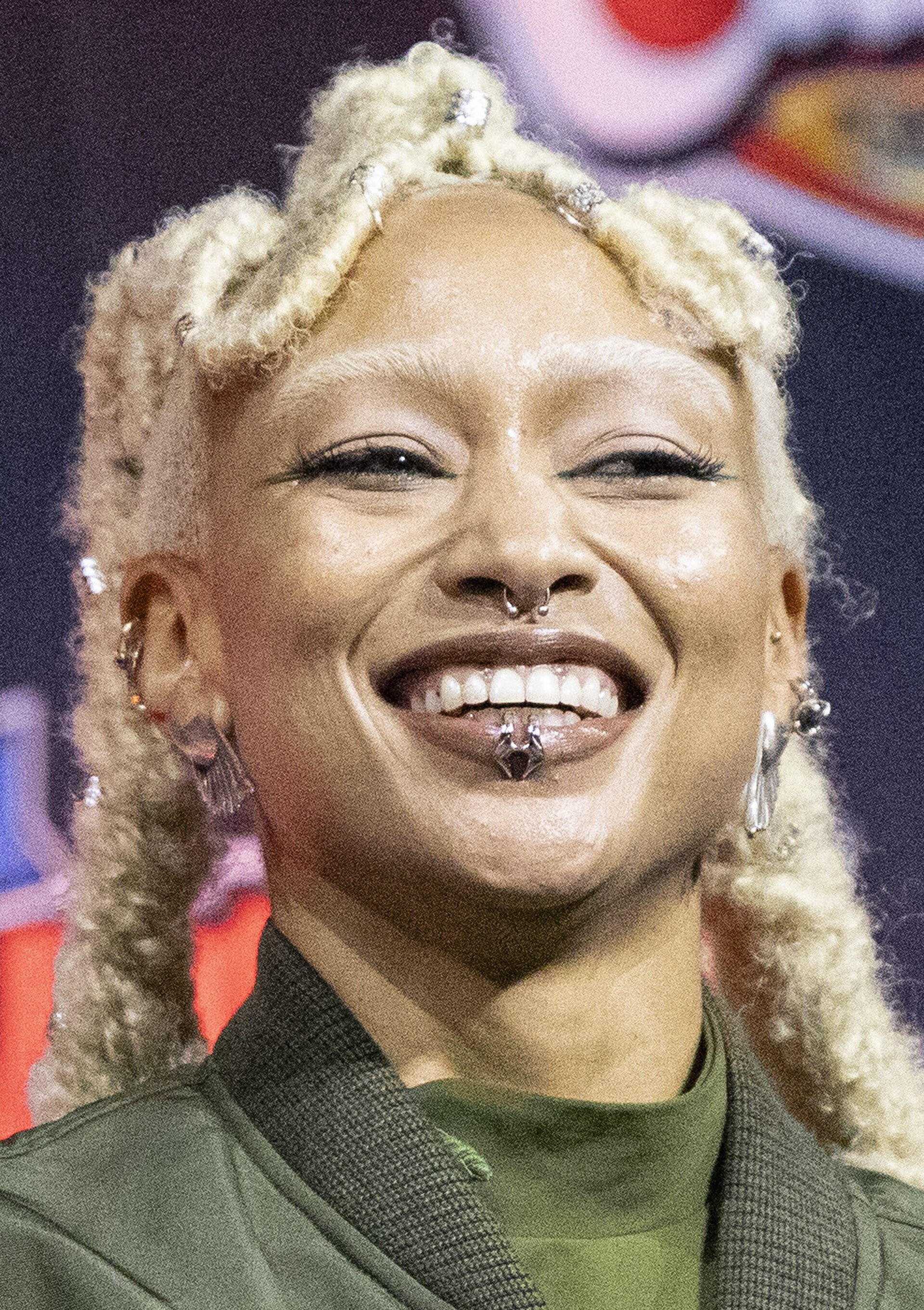 Tati Gabrielle and Martyn Ford at the 2025 NYCC Mortal Kombat II Panel.