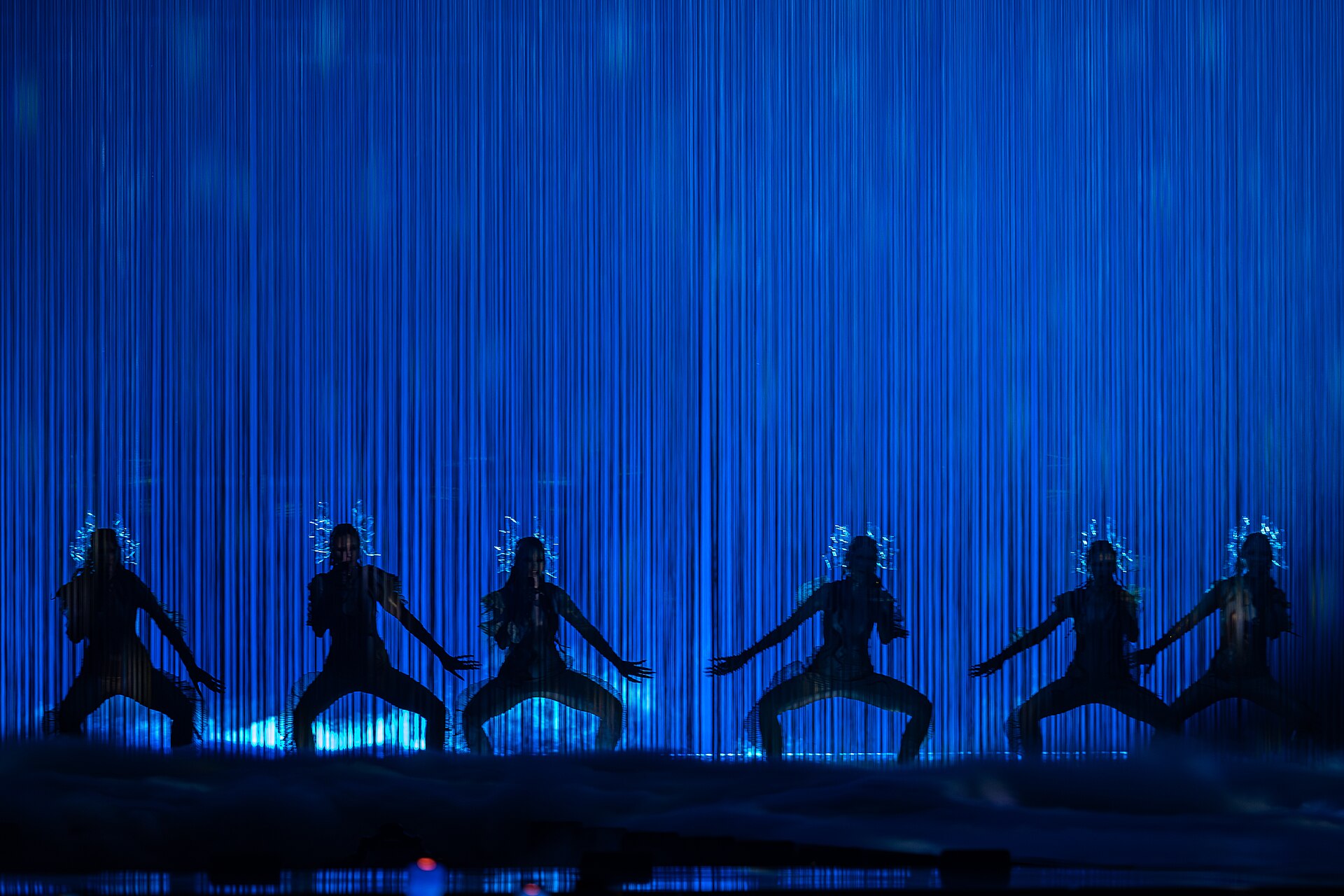 Tautumeitas, representing Latvia, performing at Eurovision 2025 in Basel, Switzerland.