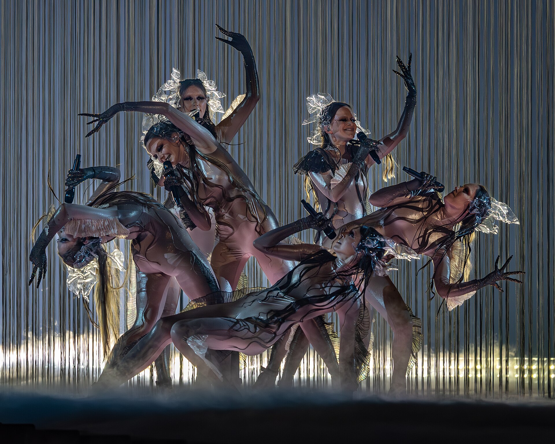 Tautumeitas, representing Latvia, performing at Eurovision 2025 in Basel, Switzerland.