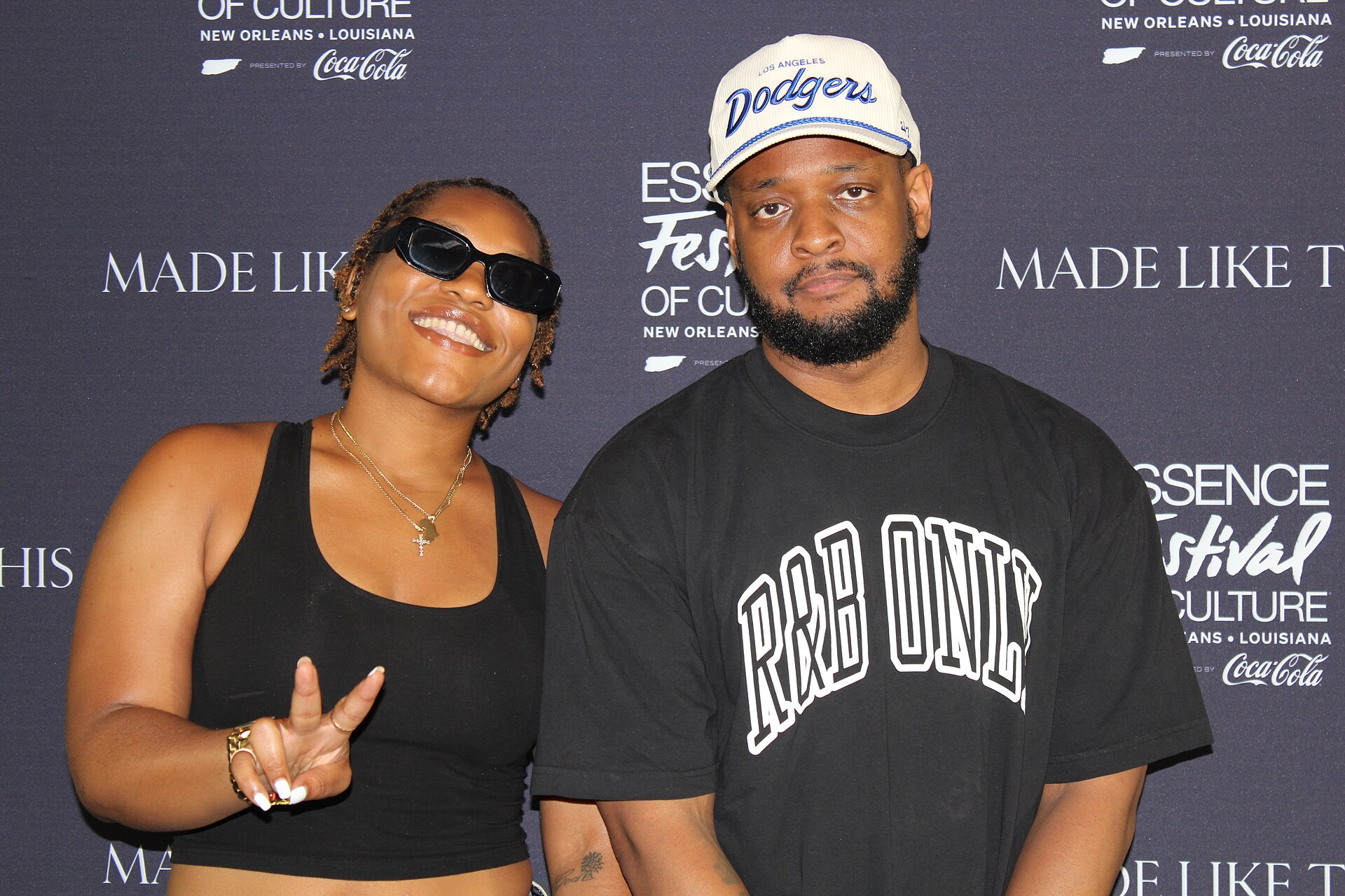 Tiara Monique and Jabari Johnson at the Essence Festival of Culture 2025 in New Orleans, Louisiana in July 2025.